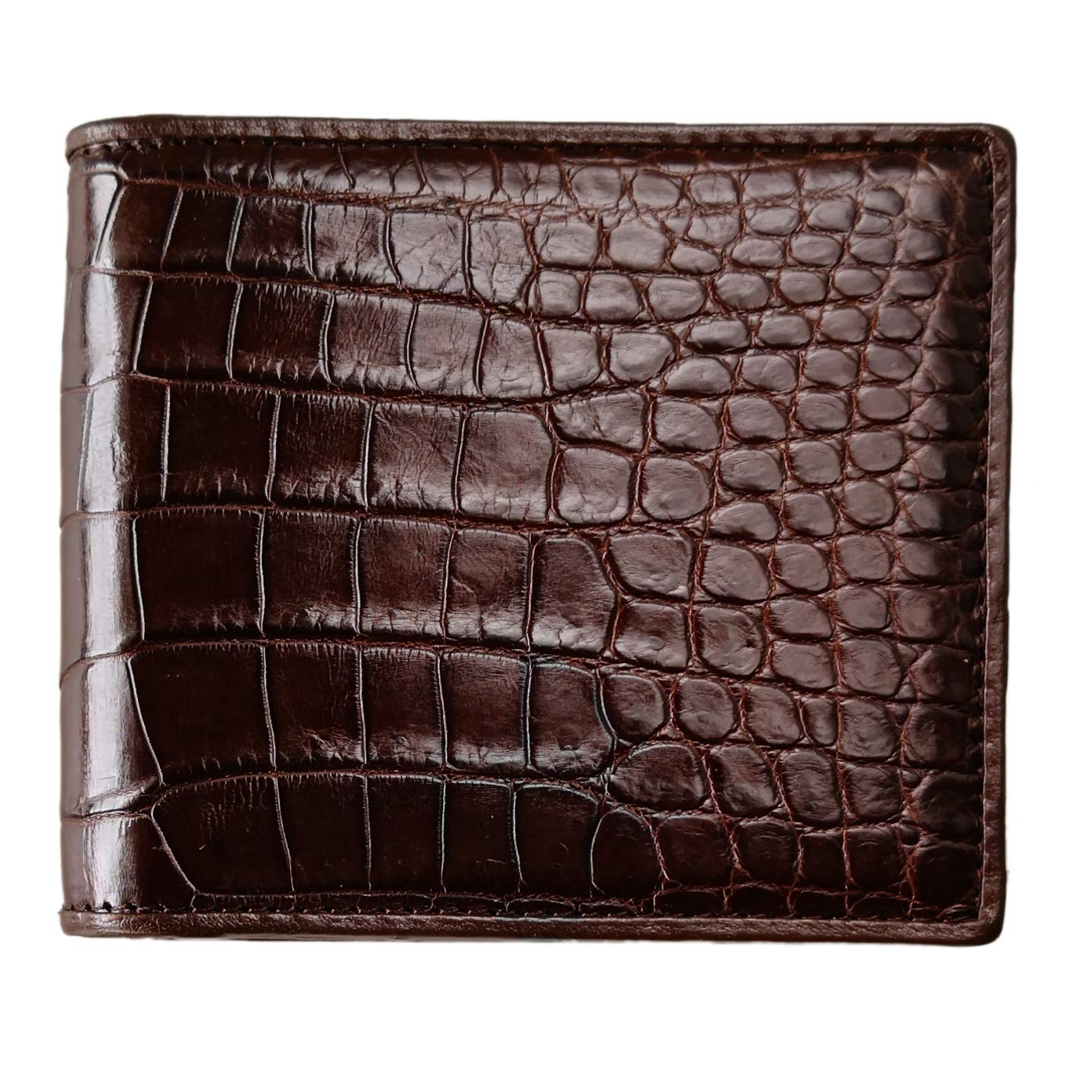 Authentic Men's Alligator Skin Wallet - Premium Crocodile Leather Wallet for Men - Luxury Brown Belly Horizontal Design - Perfect Birthday Gift for Him - Ideal for Everyday Use, Business & Travel