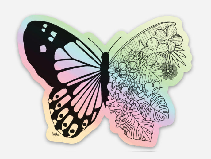 Pūlelehua Holographic Stickers - Waterproof, Durable, Self-Adhesive Decals for Laptops, Phones, Scrapbooking & DIY Crafts - Perfect for Home Decor, School Projects, and Party Favors