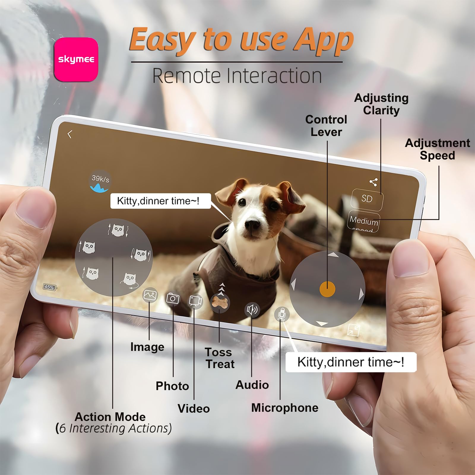 SKYMEE Owl Robot - Smart Pet Camera & Treat Dispenser with Remote App Control for Dogs & Cats | Interactive Toy for Home Monitoring & Playtime