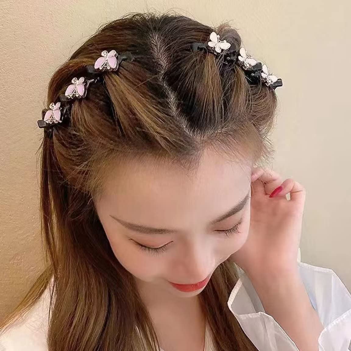 MYBOO Sparkling Butterfly Hair Clips for Women - Elegant Mini Hair Sectioning Clips for Styling, Salon, Braiding & Updos - Perfect for Hairdressing, DIY & Everyday Use