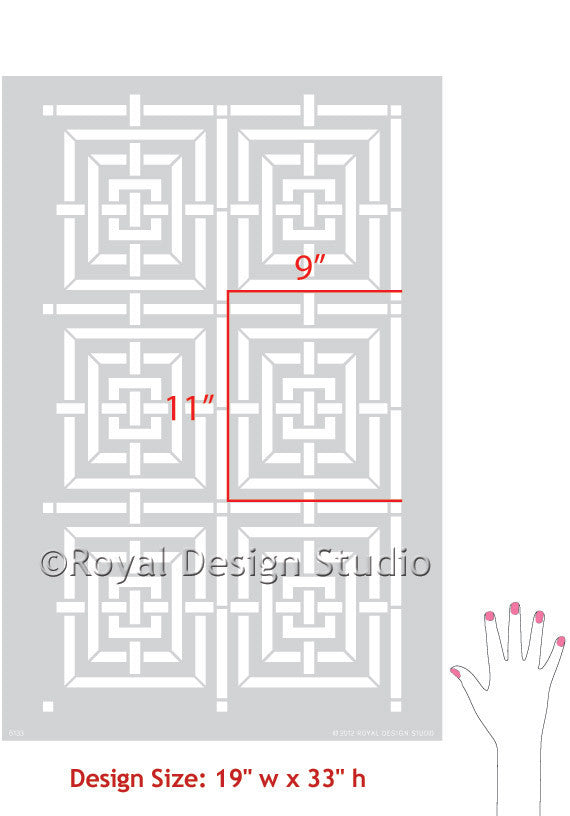 Mykonos Trellis Wall Stencil - DIY Home Decor Stencils for Painting, Wall Art, and Creative Projects - Perfect for Bedrooms, Living Rooms, and Accent Walls