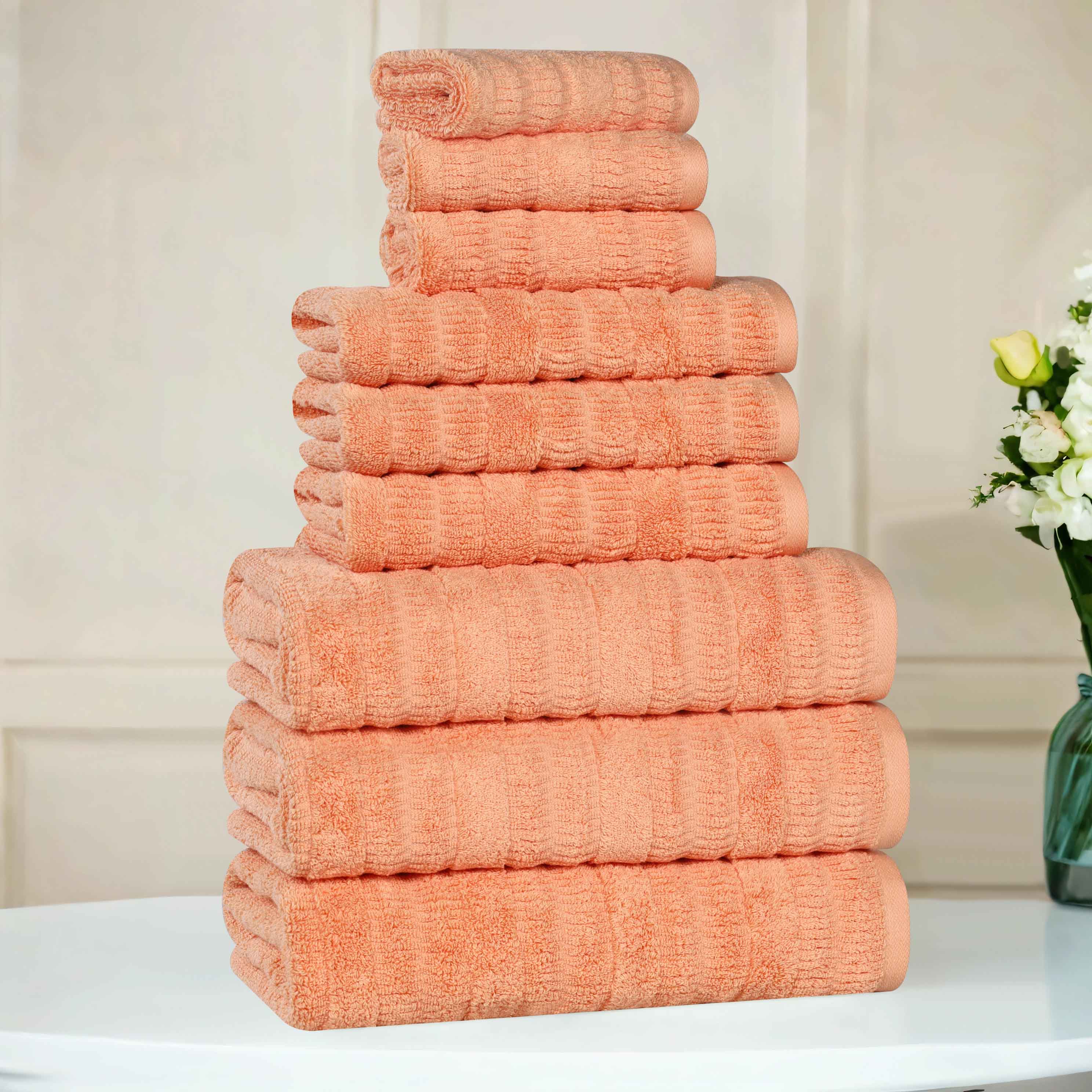 Premium 9-Piece Mika Smart Twist Cotton Towel Set - Soft, Absorbent & Quick-Drying Bath Towels for Spa, Gym & Luxury Home Use