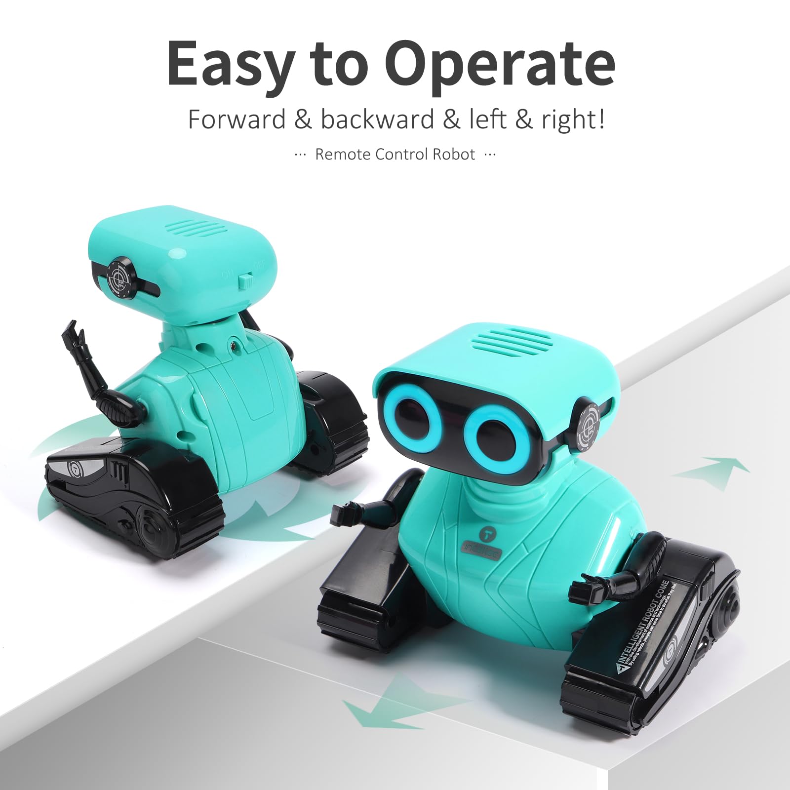 GILOBABY Remote Control Robot Toy for Kids - Interactive RC Robot with LED Eyes, Flexible Head & Arms, Dancing & Music - STEM Learning Toy for Boys & Girls Ages 3+ (Blue) | Perfect Birthday Gift & Fun Playtime Companion