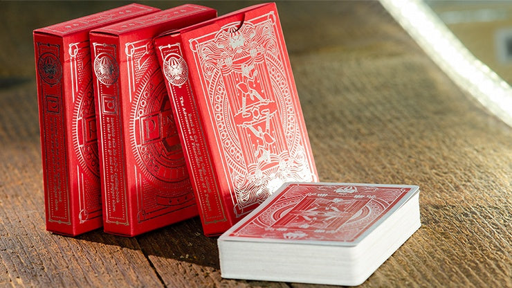 Pinocchio Vermilion Red Playing Cards - Premium Quality Deck for Magic Tricks, Poker, and Card Games | Perfect for Collectors and Card Enthusiasts