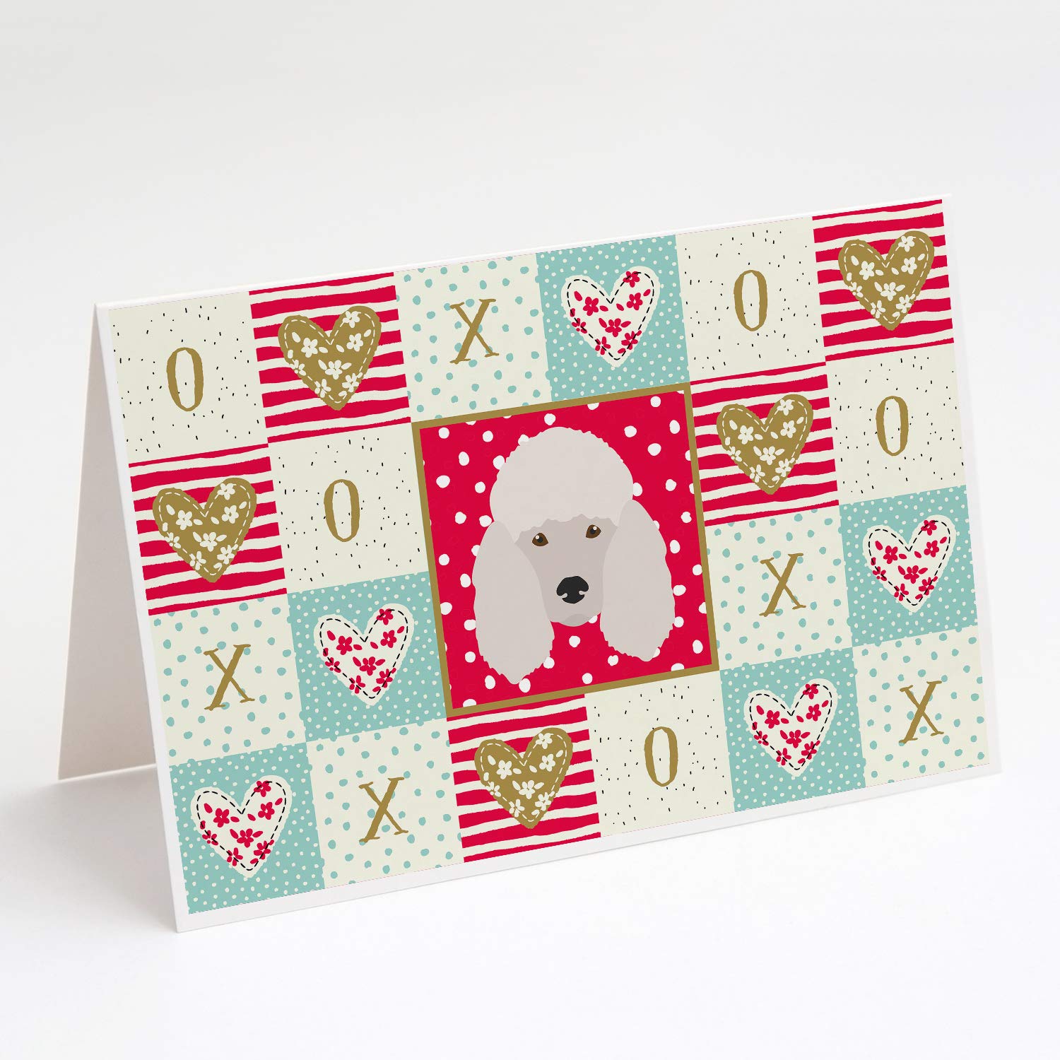 Poodle Love Greeting Cards and Envelopes Set of 8 | Red Blank A7 Note Cards (5x7 inches) | Whimsical Dog-Themed Stationery for Birthdays, Thank You Notes & Special Occasions