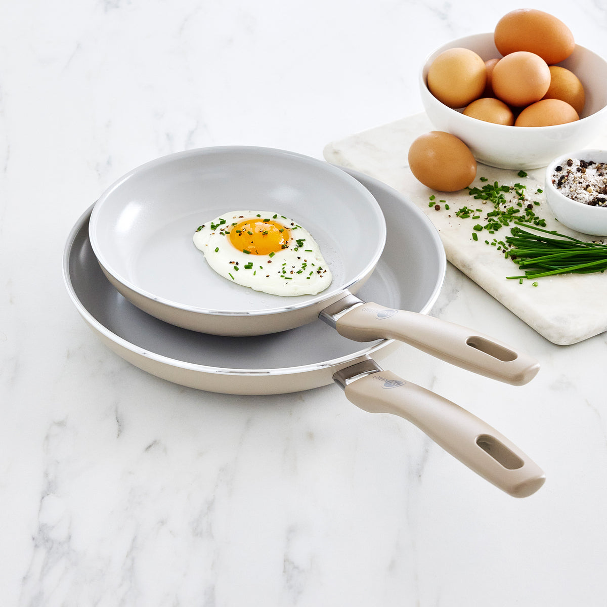Dover Ceramic Nonstick 8 and 10 Inch Frying Pan Set - Eco-Friendly Cookware for Healthy Cooking | Perfect for Sautéing, Frying & Everyday Meals