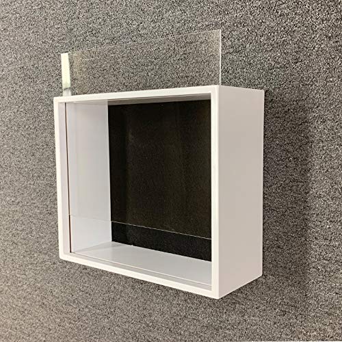 13x13x5 Inch Lego Shadow Box Display Case - White Wooden Memory Picture Frame with Clear Acrylic Slide Cover - Perfect for Lego Minifigure Collections, Home Decor & Wall Display