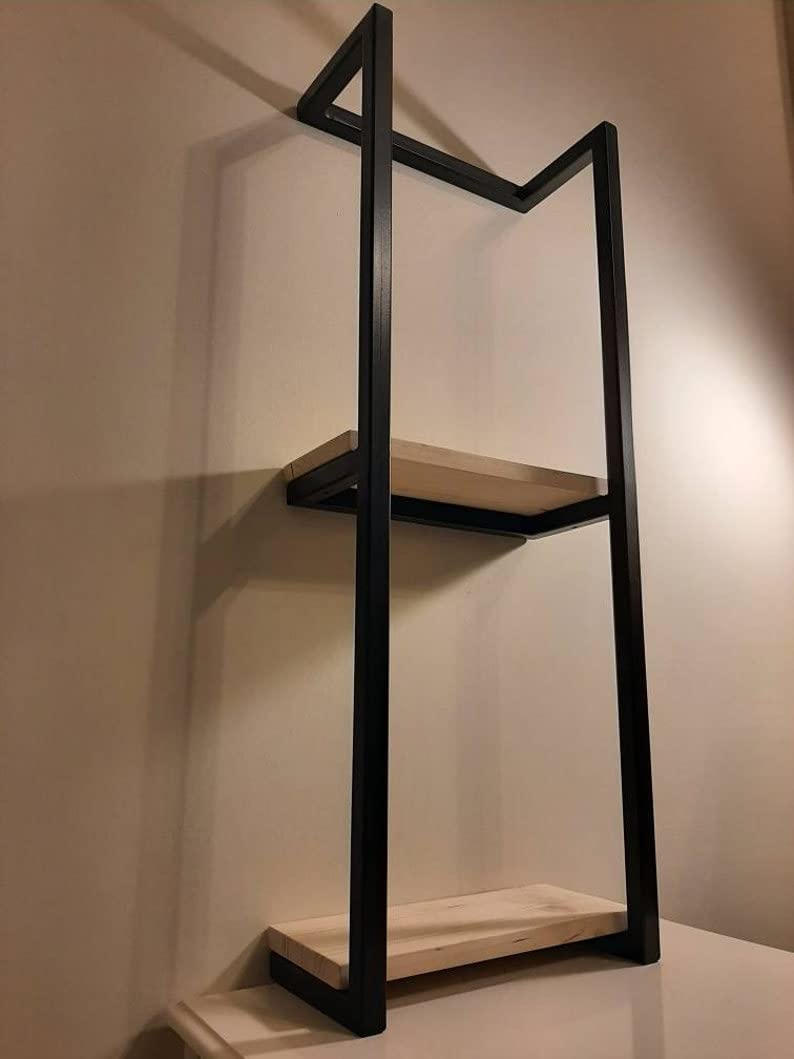 Black Metal Wall Mounted Towel Rack - Bathroom Storage Organizer for Home & Hotel Use