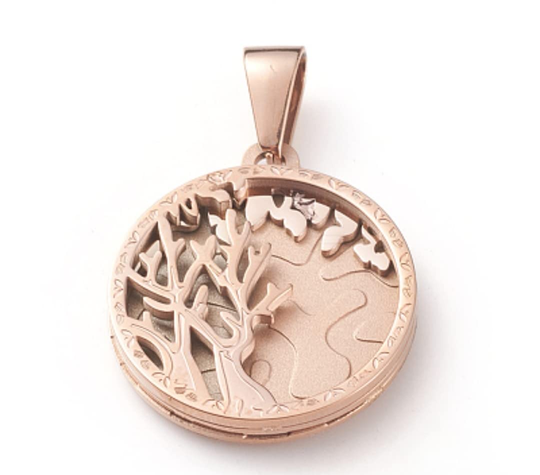 Rose Gold Round Tree Pendant Necklace for Women - Elegant Nature-Inspired Jewelry Gift for Birthday, Anniversary & Everyday Wear