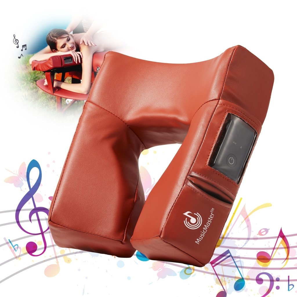 MusicMaster High Fidelity Bluetooth Music Pillow with Ergonomic Face Cushion - Wireless Massage Pillow for Neck & Back Pain Relief, Cream Color - Perfect for Home, Office & Travel Relaxation