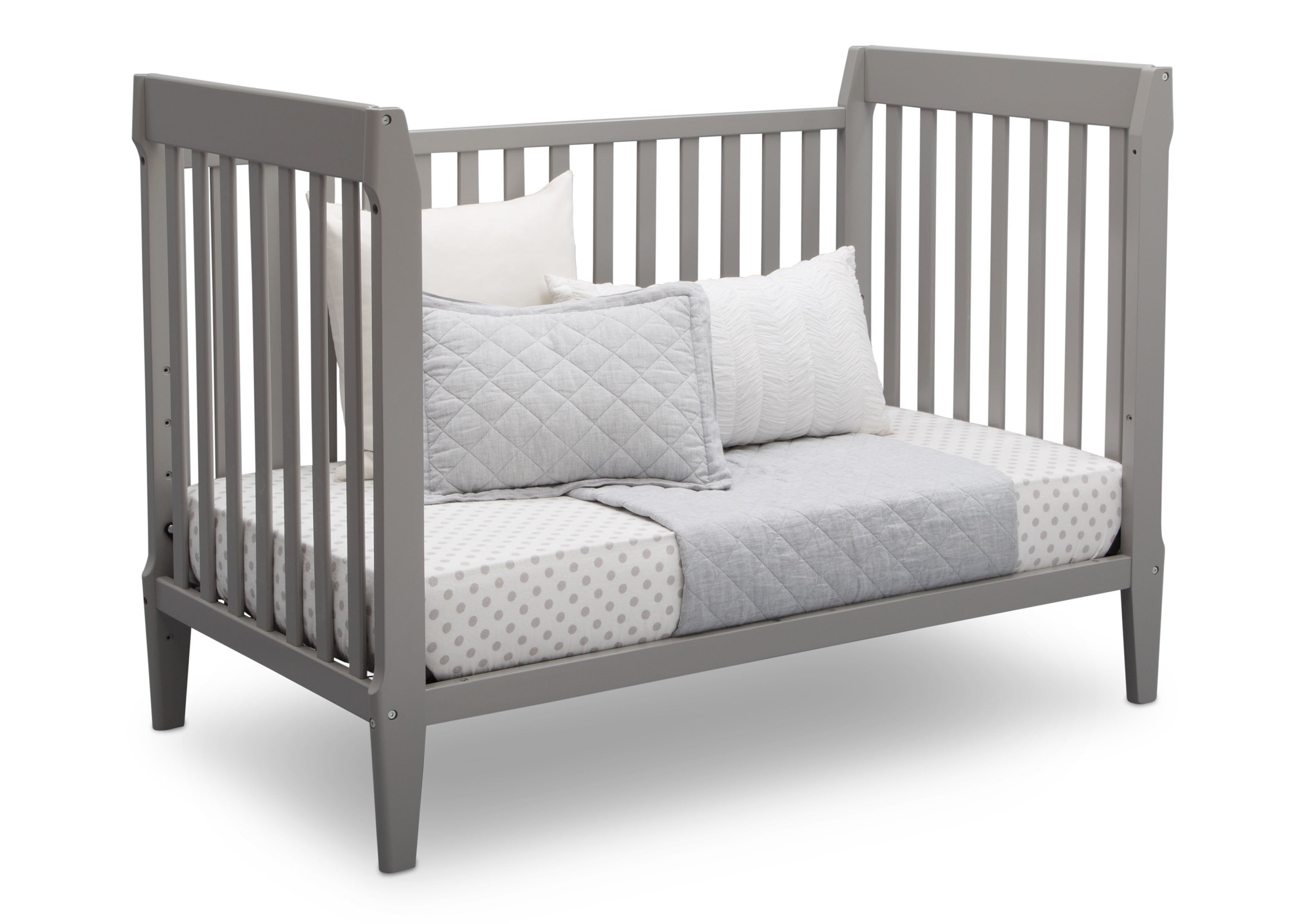 Mid Century Modern 5-in-1 Convertible Baby Crib - Classic Wooden Nursery Furniture for Newborn to Toddler Bed | Perfect for Small Spaces & Modern Nursery Decor