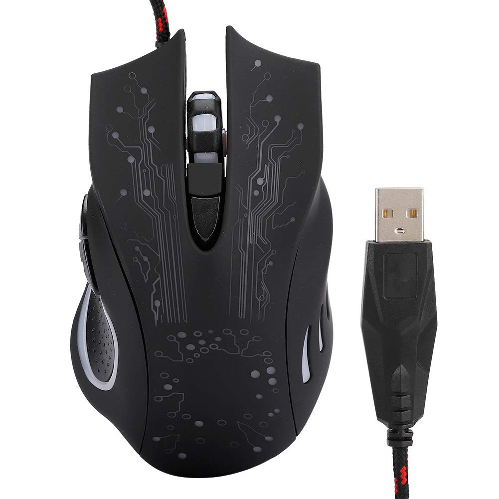 Ergonomic Wired Gaming Mouse - 3200DPI, 6 Programmable Buttons, USB Optical Mouse for PC Gamers | Perfect for LOL, Fortnite & FPS Games | Computer Accessories for Esports & Professional Gaming