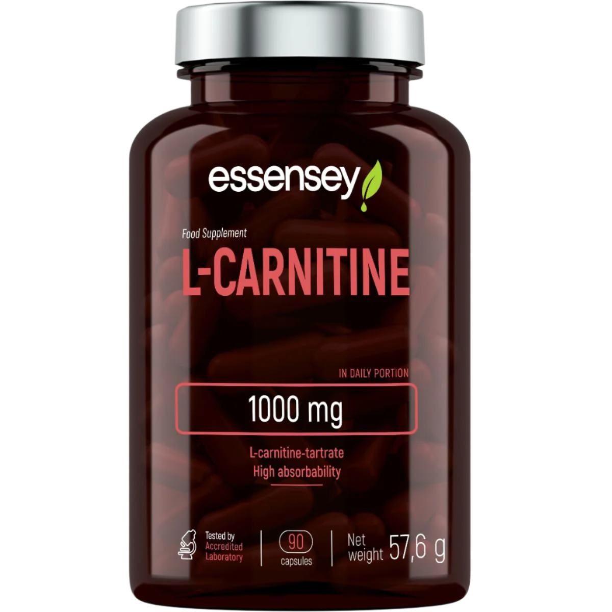 Essensey L-Carnitine 1000mg - 90 Capsules | Premium Energy & Metabolism Booster for Weight Loss & Workout Performance | Vegan & Non-GMO Supplement