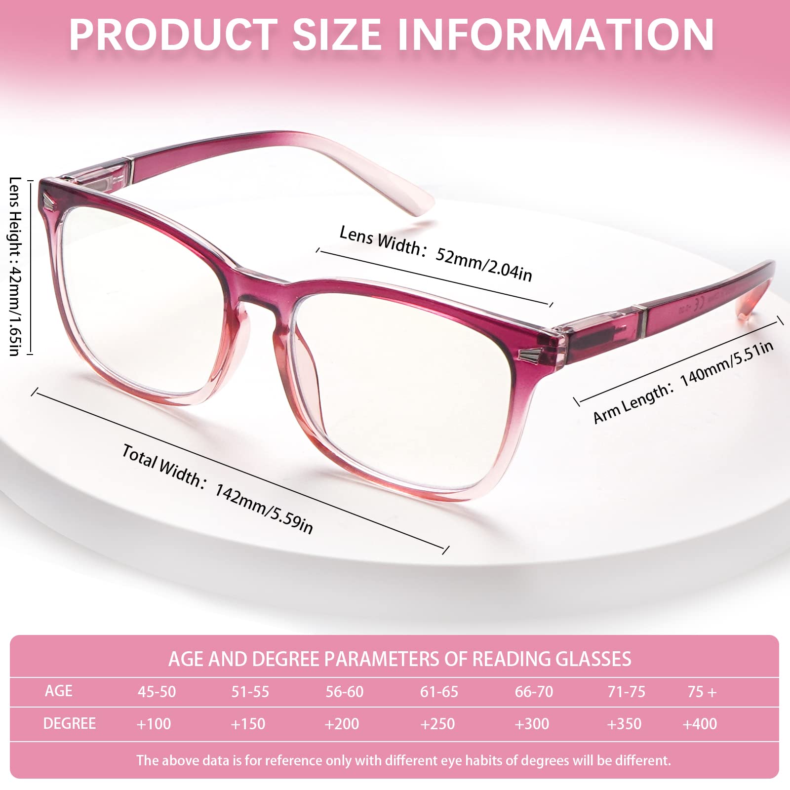 5 Pack Fashion Reading Glasses for Women - Square Frame Blue Light Blocking & UV Protection Readers with Spring Hinge - Perfect for Computer Work, Reading, and Office Use