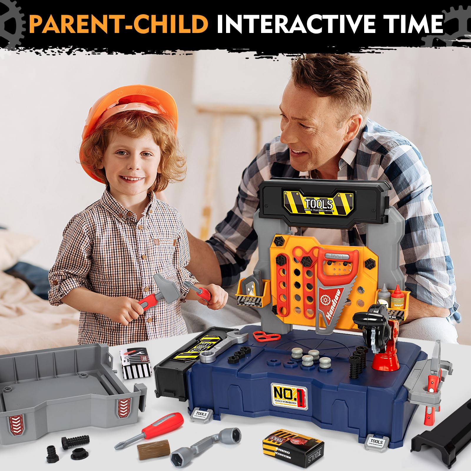 **Kids Tool Bench Set with Electric Drill & Chair - Construction Toy for Boys & Girls Ages 3-5 - Christmas & Birthday Gift - Transformable Tool Box for Pretend Play - Perfect for DIY & Role-Playing Fun**