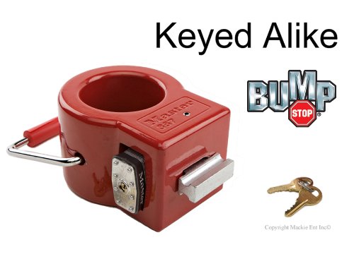 Master Lock 387NKA Key Lock - Heavy Duty Padlock with Key, 1-Pack (Red) - Secure Lockers, Toolboxes & Storage Units