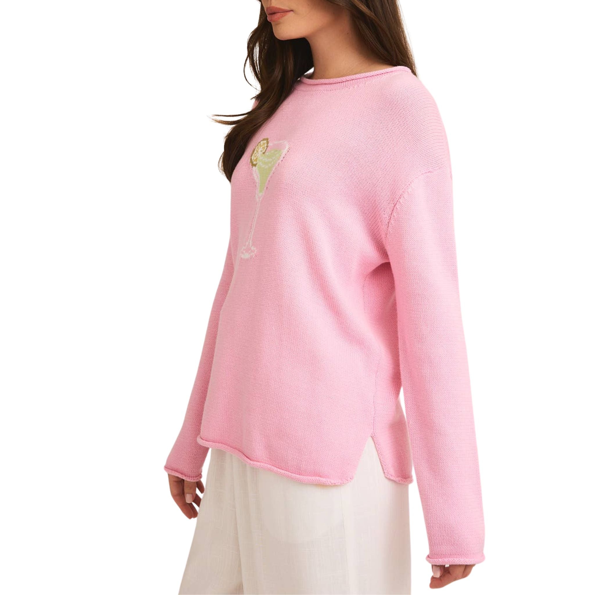 Stylish Margarita Graphic Sweater for Women - Trendy Cocktail Party Outfit, Casual Fall Fashion & Holiday Christmas Gift