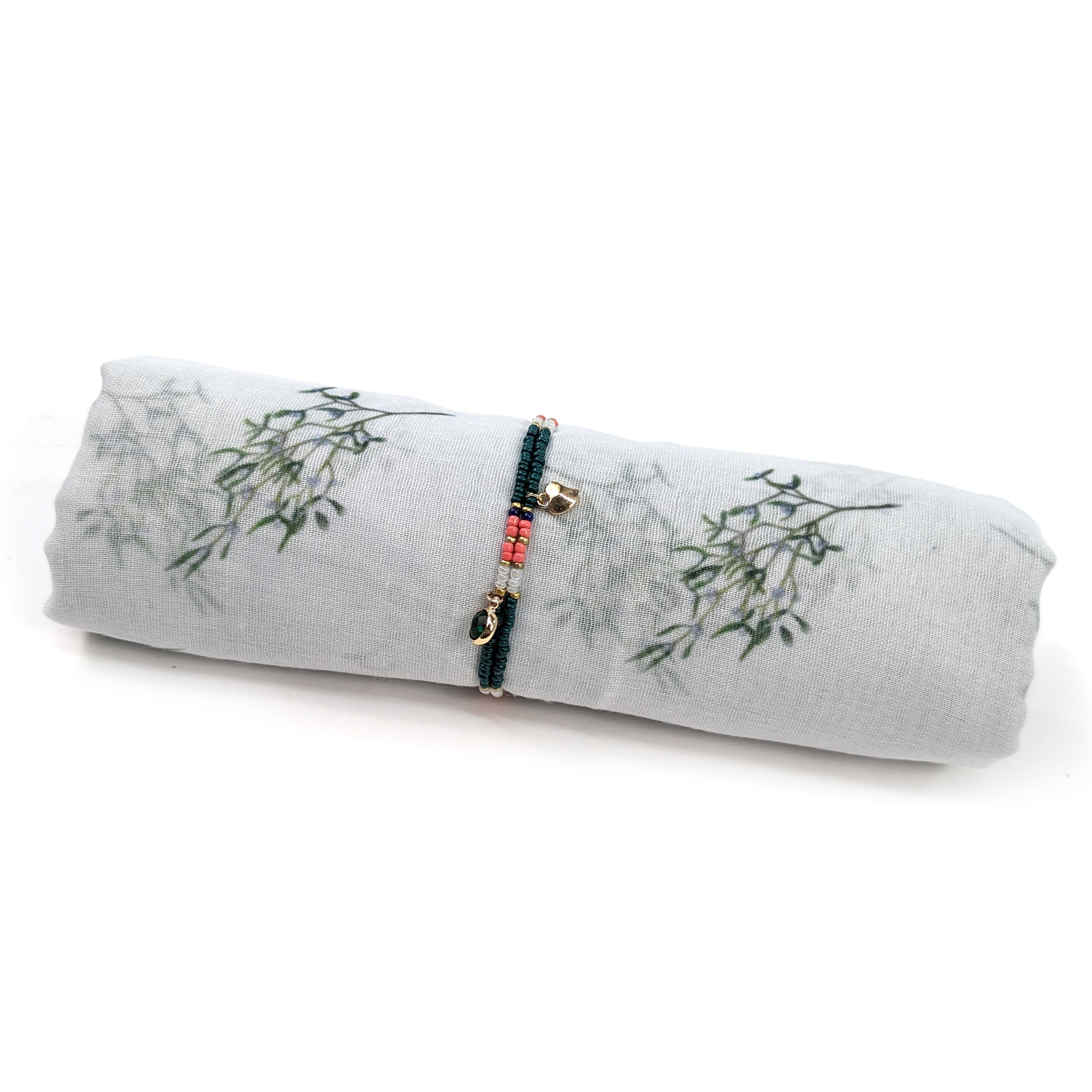 Elegant Scarf & Bracelet Gift Set in a Cracker Mistletoe Box - Perfect for Christmas, Holiday Gifts, and Party Favors