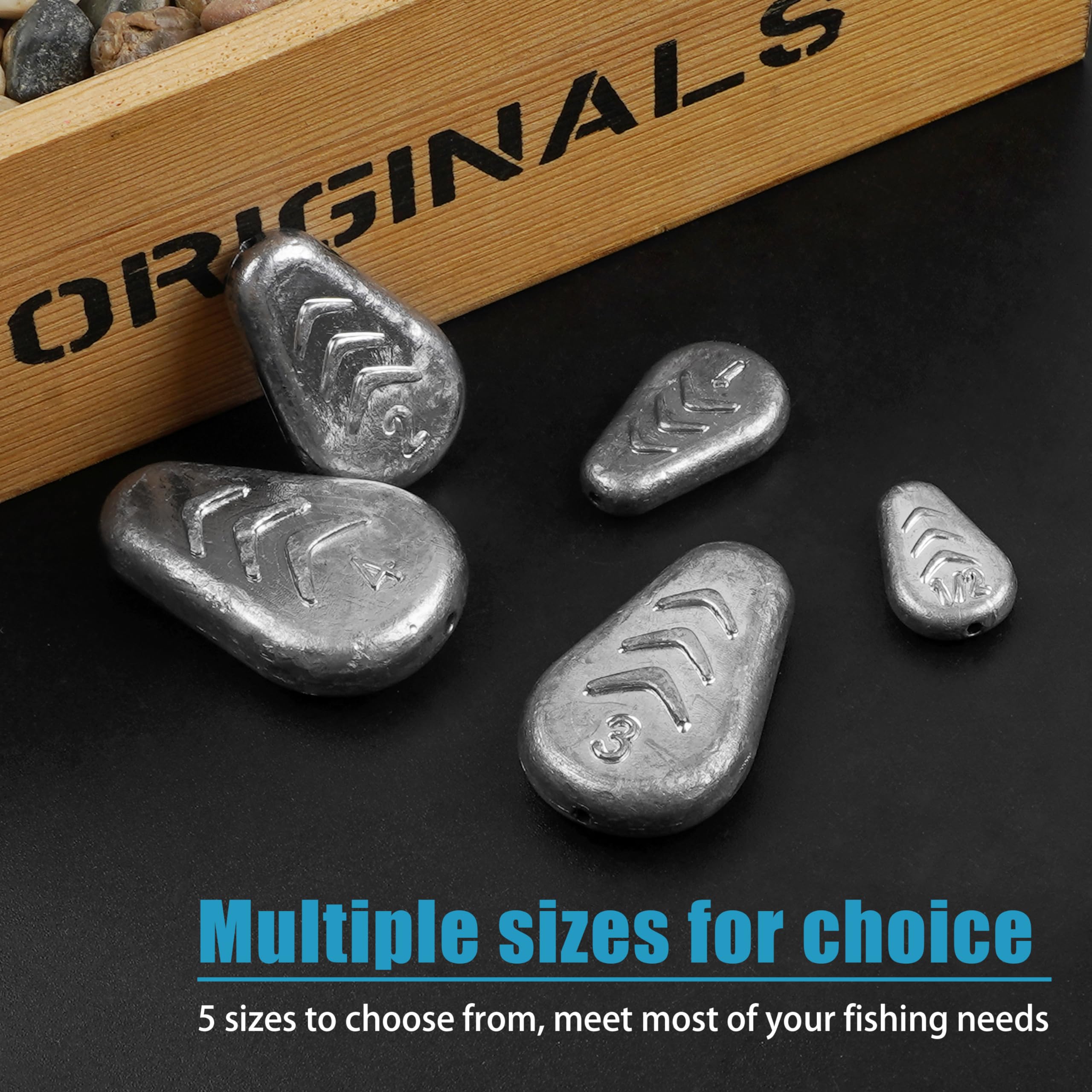 No Snag Flat Fishing Sinkers for Surf & Catfish Rigs - Saltwater & Freshwater Use