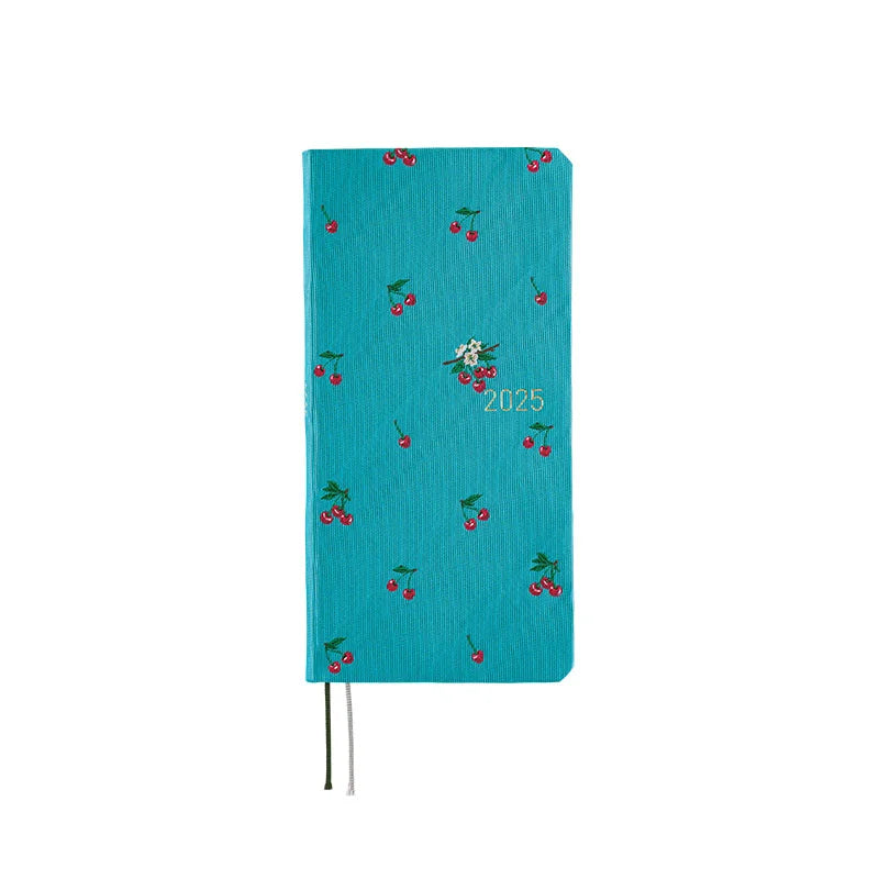 Hobonichi Techo 2025 Bow & Tie Cherry Weeks Hardcover Planner - Weekly Horizontal Layout, January Start, Monday Start, English Edition - Perfect for Journaling, Planning & Productivity
