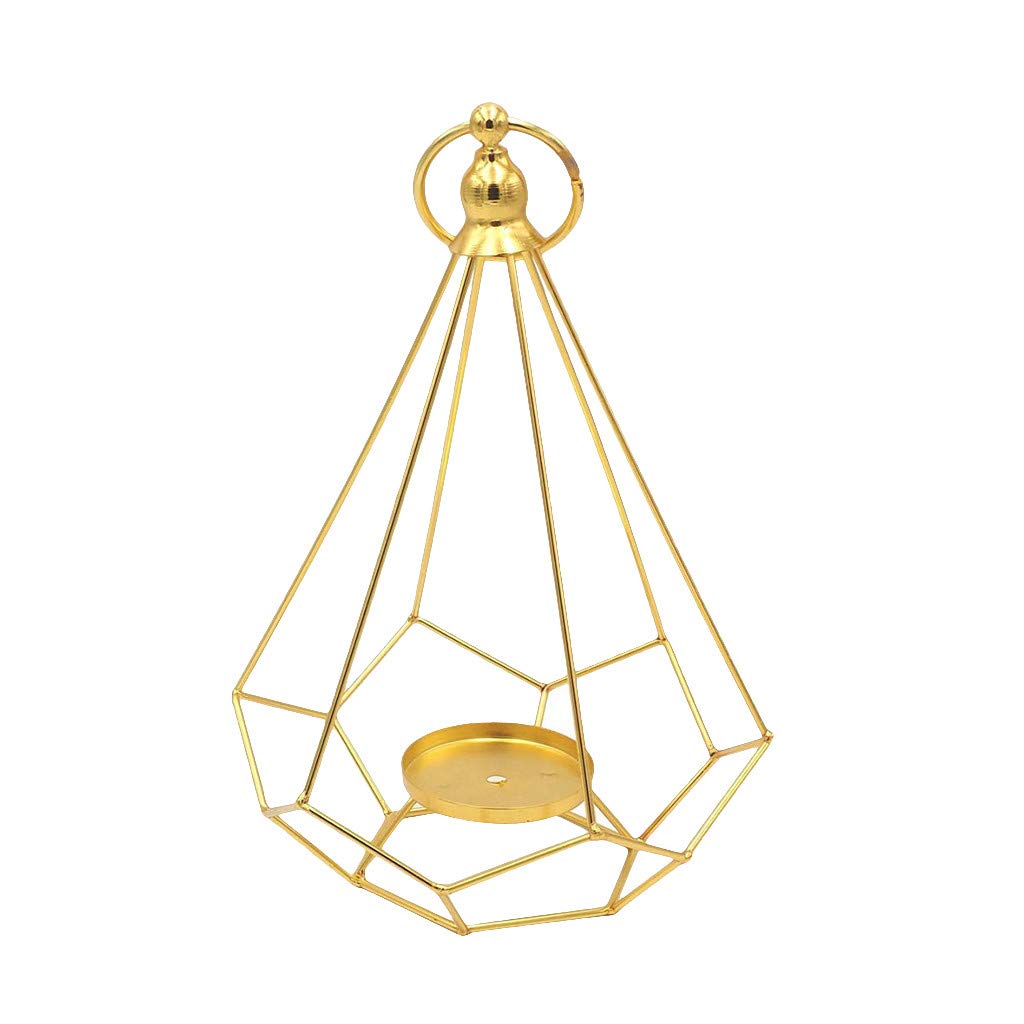 Elegant Gold Geometric Diamond Alloy Tea Light Candle Holder - Glass Votive Candle Stick for Wedding, Party, Home Decor & Romantic Ambiance