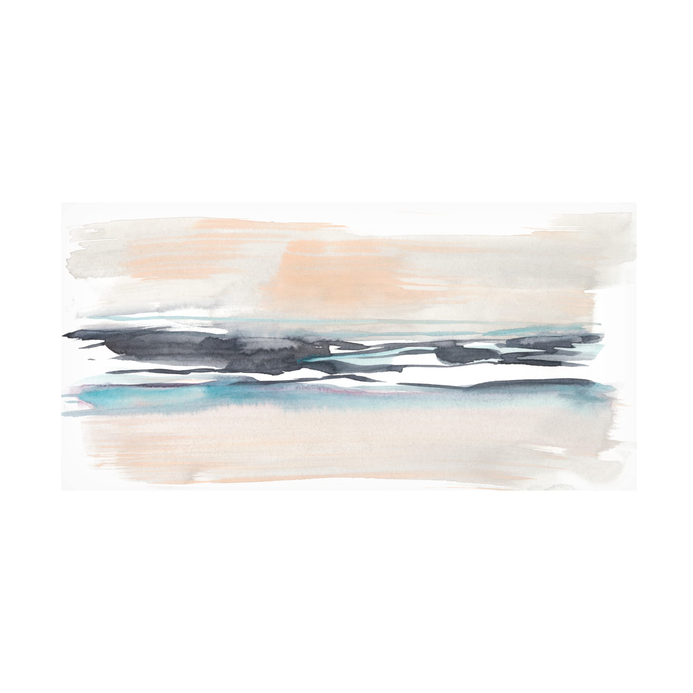 Jennifer Goldberger 'Wending Horizon II' Canvas Wall Art Print - Modern Abstract Landscape Painting for Living Room, Bedroom & Office Decor