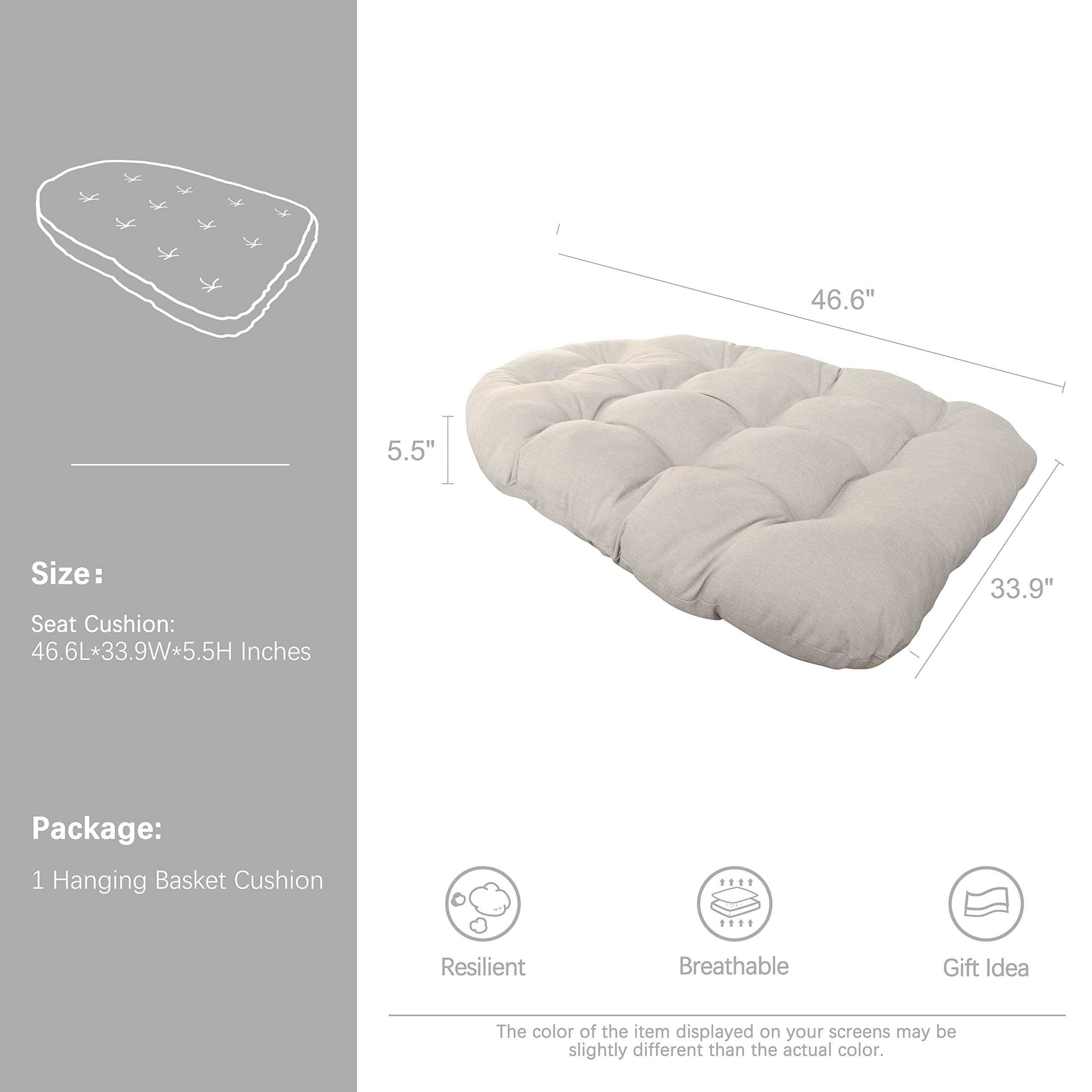 BOSSIMA Outdoor Hanging Egg Chair Cushion 46.6