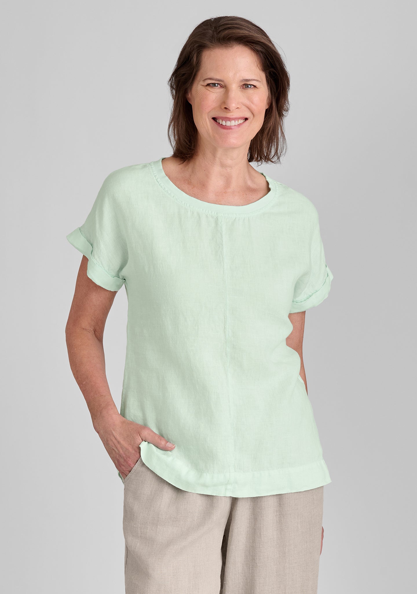 Linen T-Shirt for Women - Breathable & Comfortable Summer Tee Top - Casual Loose Fit Shirt for Everyday Wear, Beach, and Travel