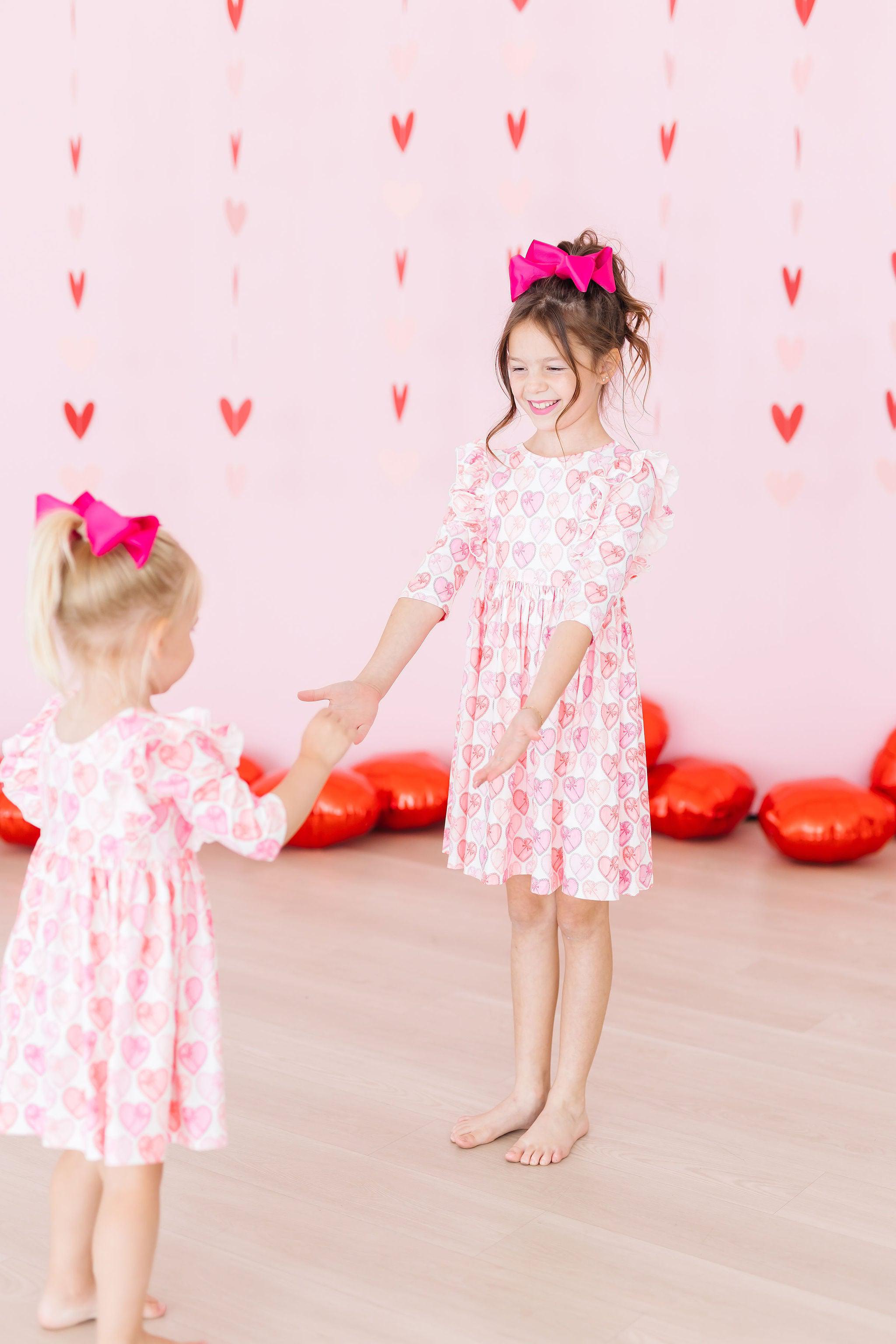 Elegant 3/4 Sleeve Ruffle Twirl Dress for Women | Romantic Flowy Party Dress | Perfect for Weddings, Dates & Special Occasions