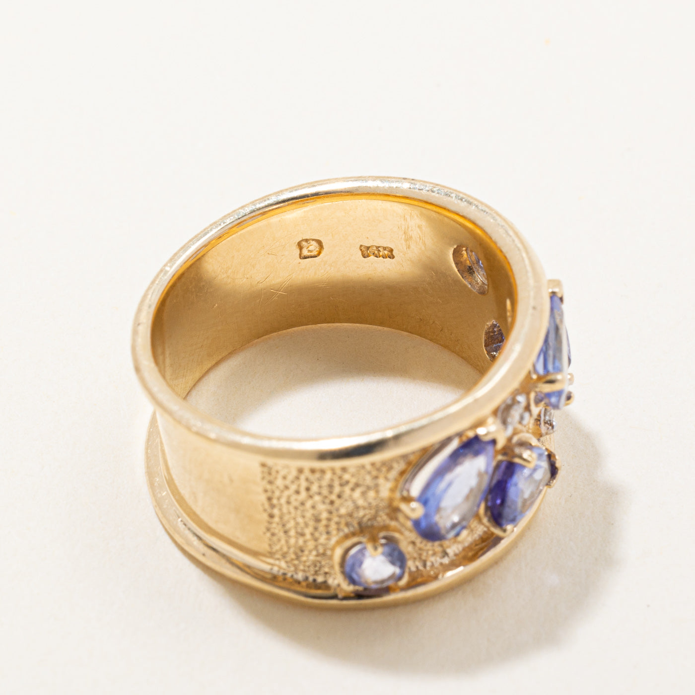 Exquisite 1.60ctw Tanzanite & 0.02ctw Diamond Cocktail Ring - Size 7.25 | Elegant Women's Jewelry for Parties, Weddings & Special Occasions