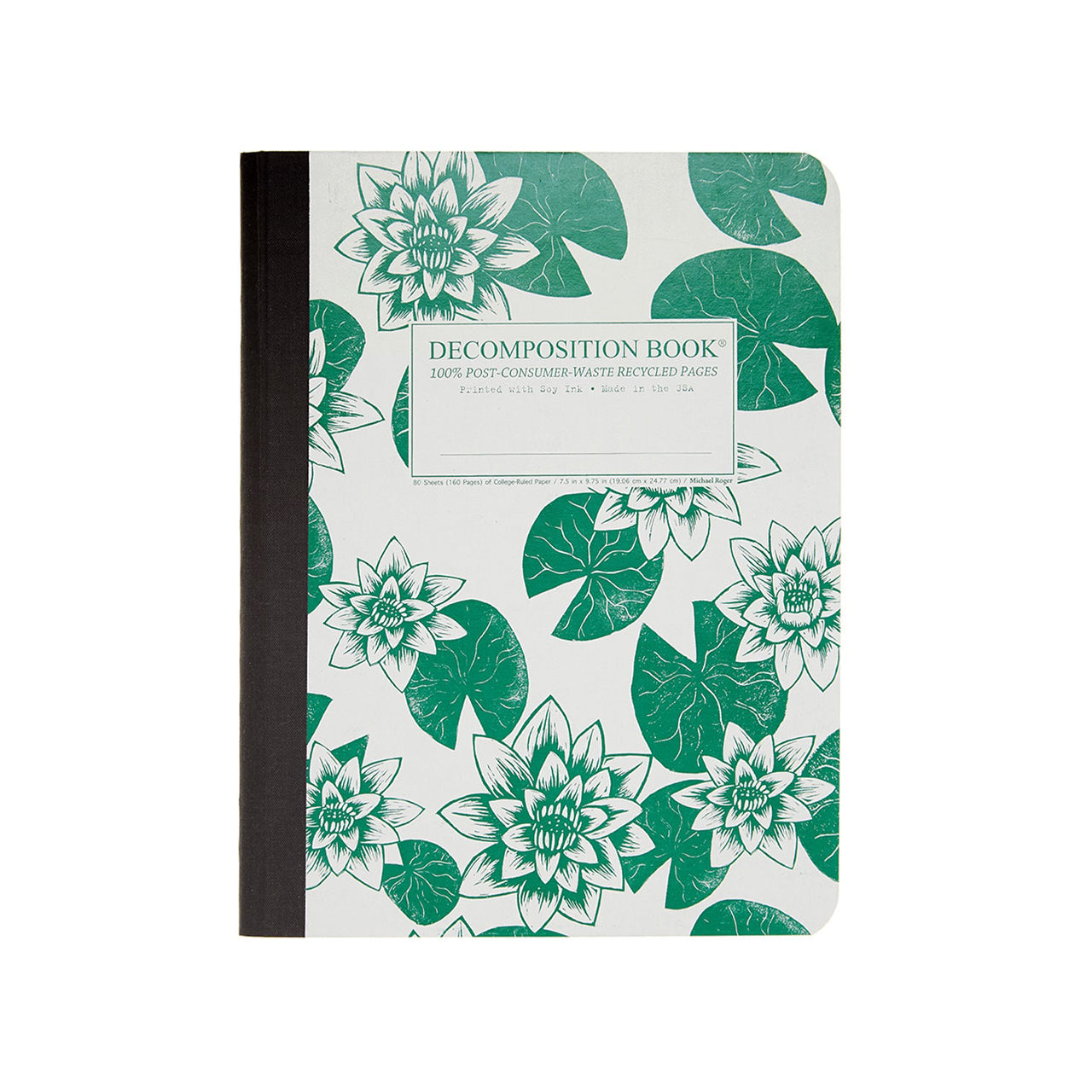 Premium Lily Pads Large Notebook - 8.5