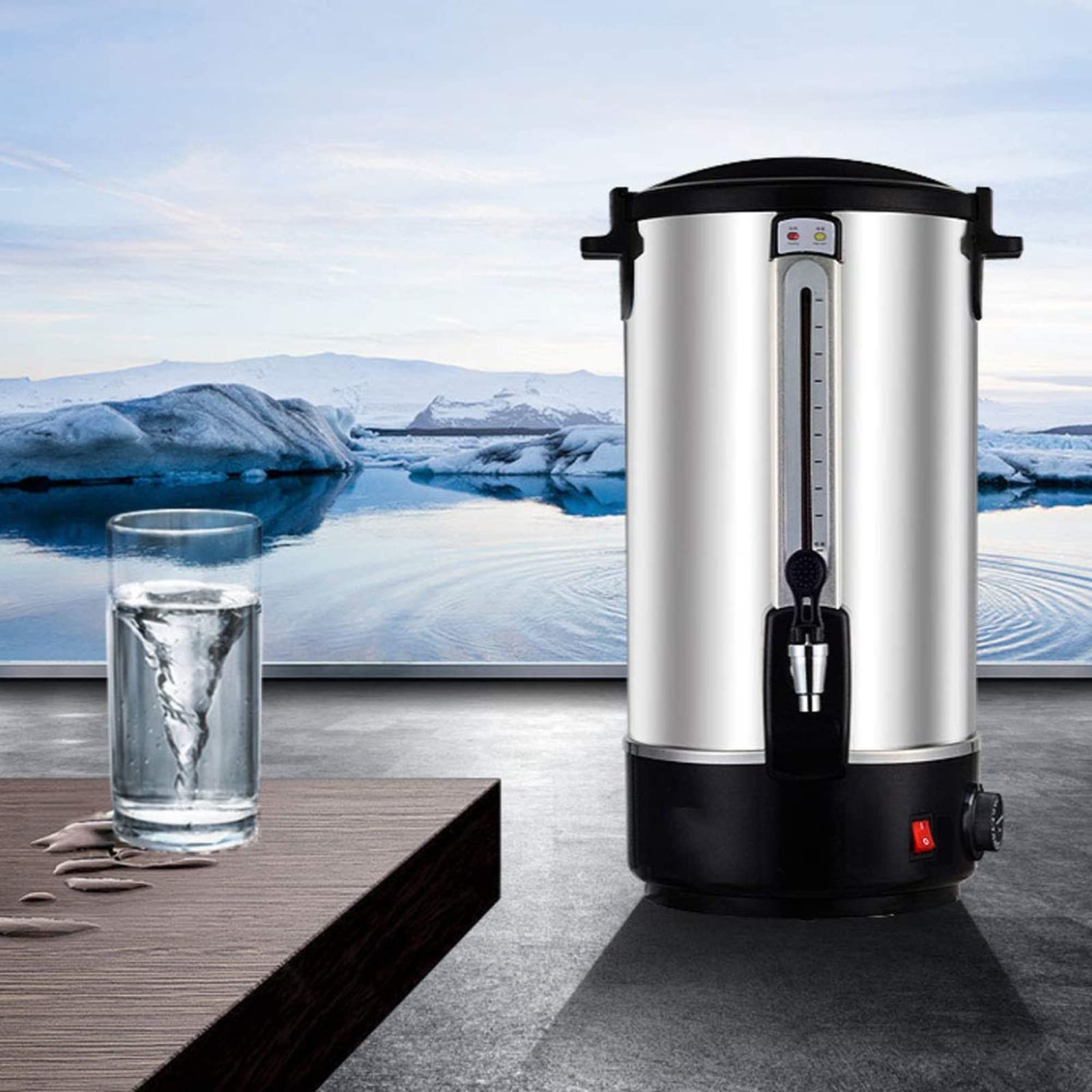 Commercial Electric Hot Water Boiler & Warmer - 6L Stainless Steel Insulated Beverage Dispenser with Spigot for Coffee, Tea, Milk & Juice - Perfect for Home, Office, Cafes & Party Use