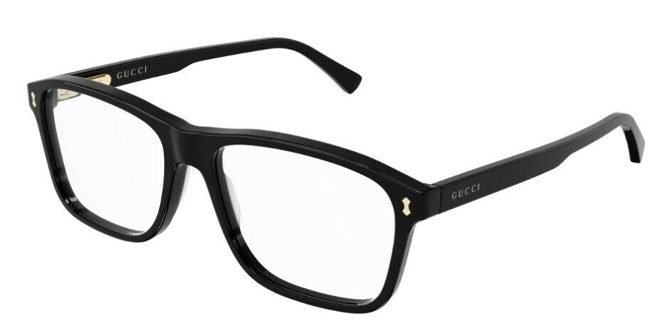 Gucci GG 1045O 001 Black Rectangle Unisex Eyeglasses - Stylish Designer Glasses for Men & Women - Perfect for Everyday Wear, Office & Fashion Outfits