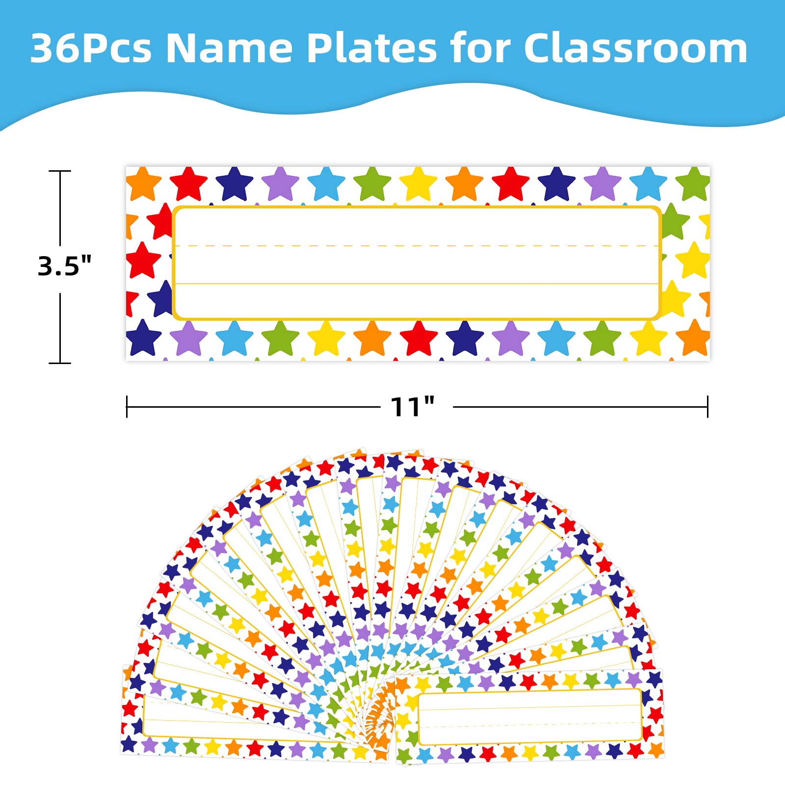 36Pcs Student Name Plates for Classroom Desks - School & Kindergarten Decor
