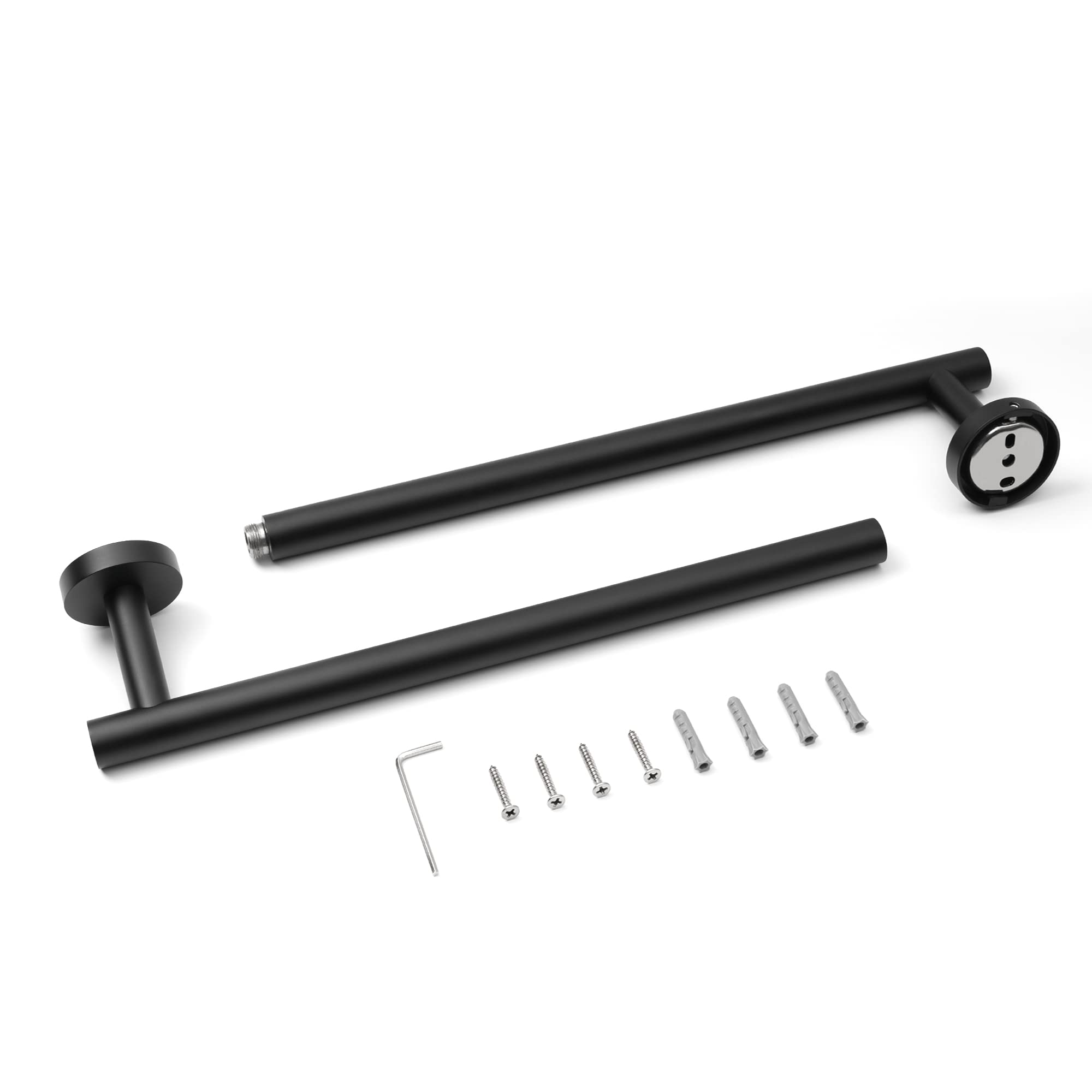 HITSLAM 25.7 Inch Matte Black Bathroom Towel Bar - SUS304 Stainless Steel Wall Mounted Towel Rack - Modern Home Decor Bath Towel Holder with Hardware Accessories - Perfect for Bathroom, Spa, and Guest Room Organization