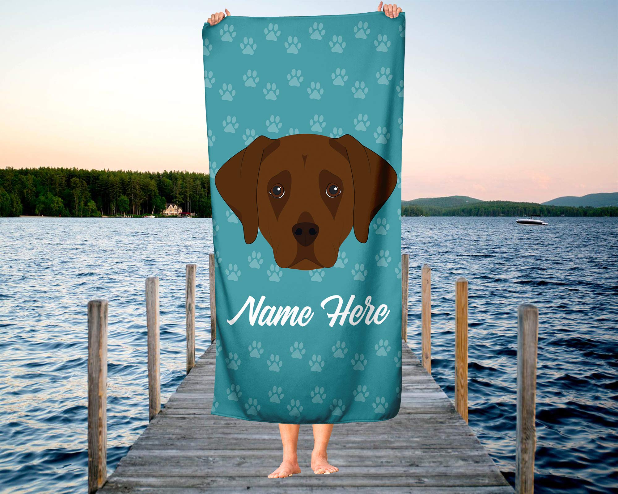 Custom Labrador Retriever Beach Towels - Personalized Dog Lover Gifts, Large & Medium Bath Towels for Pool, Beach, Travel - Soft Absorbent Towels for Adults & Kids - Perfect for Summer, Swimming, Spa Days & Pet Lovers