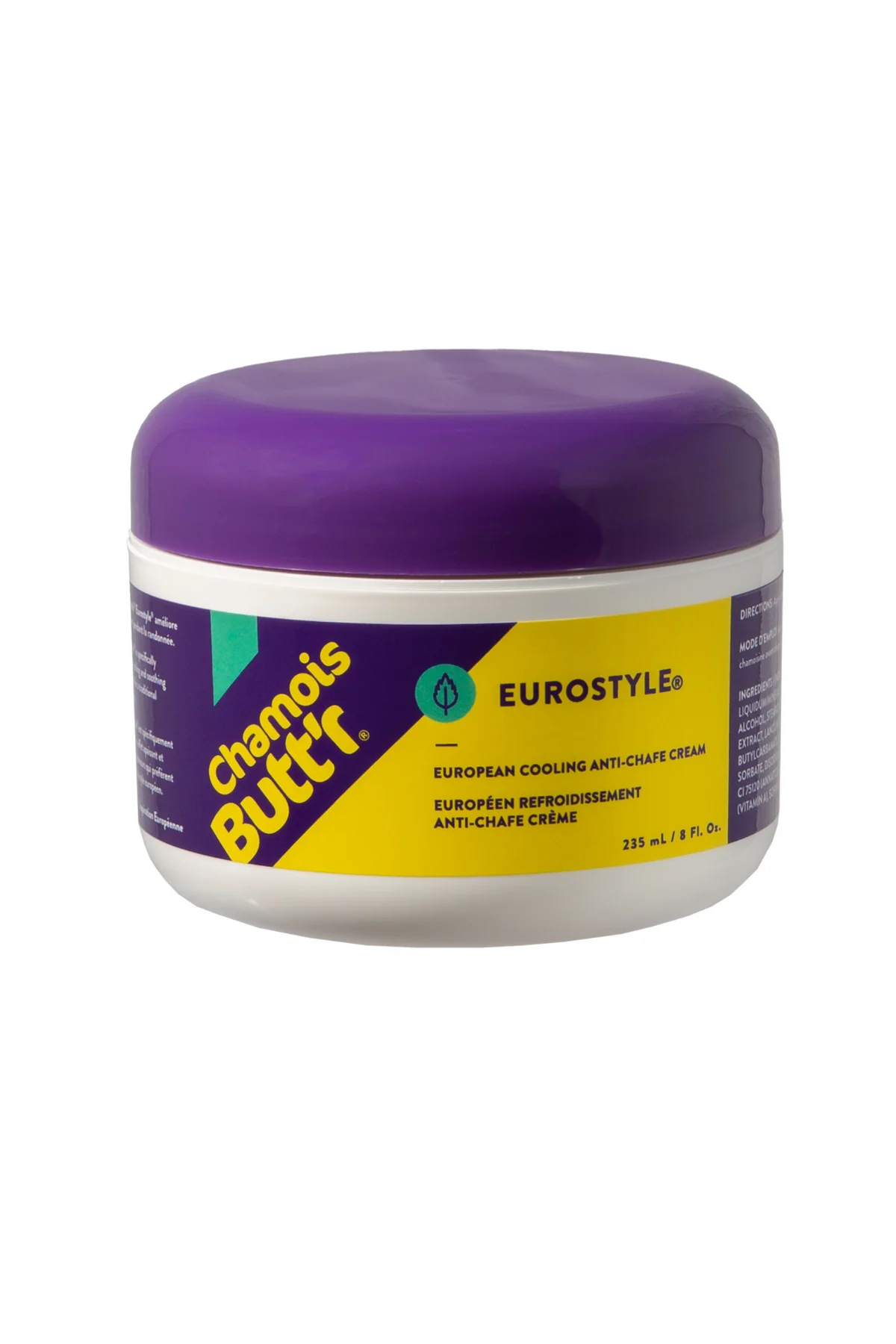Chamois Butt'R Eurostyle Anti-Chafe Cream - 8oz Jar for Cycling, Running & Outdoor Sports - Prevent Chafing & Saddle Sores