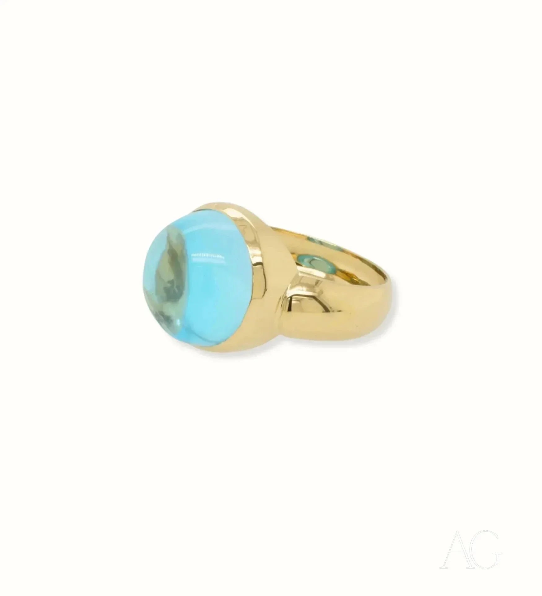 Stunning Cabochon Blue Topaz Ring for Women – Elegant & Serene Jewelry for Everyday Wear, Gifts & Special Occasions