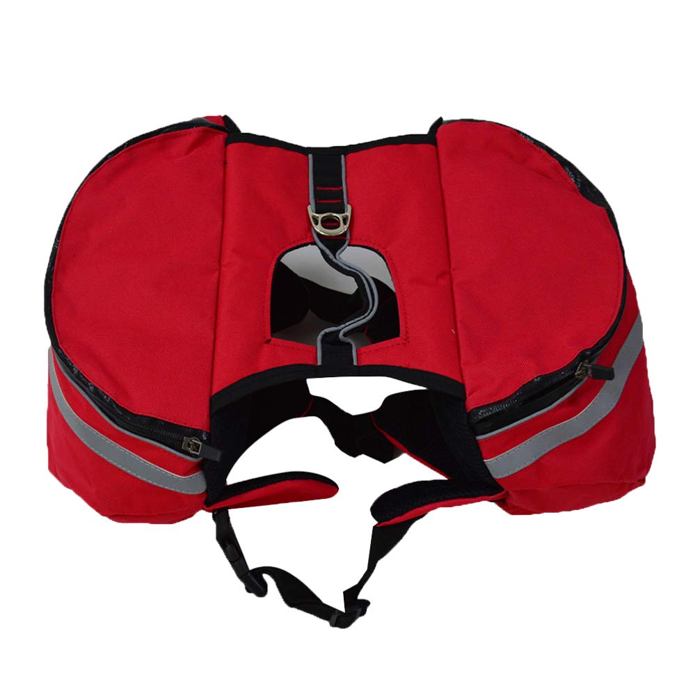 **Balacoo Travel Backpack for Dogs - Hiking Saddle Bag Pet Carrier with Pockets, Outdoor Camping Vest for Small & Medium Dogs (Red, Size) - Perfect for Hiking, Camping & Outdoor Adventures**