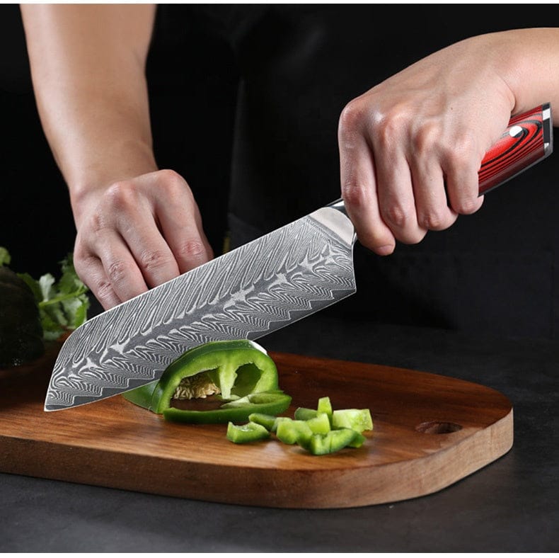 Premium Damascus Steel VG10 Core 6-Piece Japanese Kitchen Knife Set - Professional Chef Knives for Slicing, Dicing & Food Prep - Perfect for Home Cooks & Culinary Experts