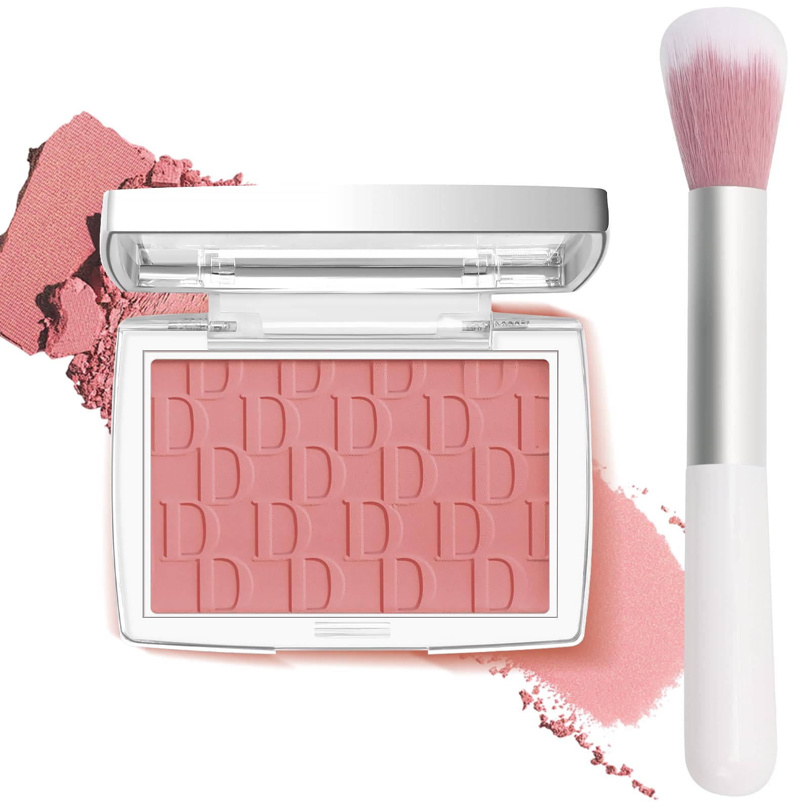 Rosewood Matte Blush Powder Palette with Brush - Natural Blendable Silky Formula for Cheeks | Lightweight Face Blusher Makeup | Perfect for Everyday Wear & Professional Makeup Looks | Shade 012