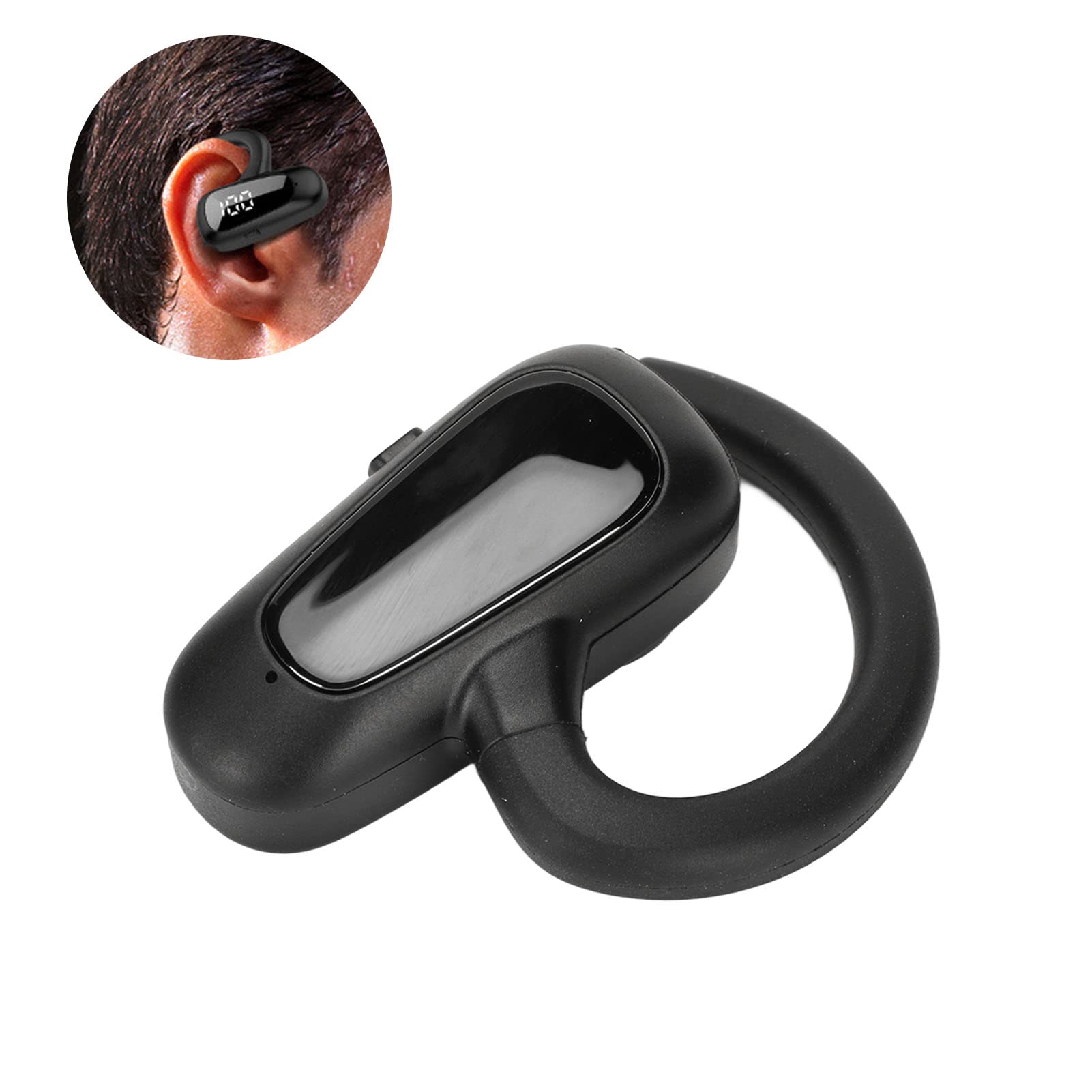 Yunseity Single Ear Headphone - IPX4 Waterproof, LED Digital Display Wireless Earpiece for Sports, Driving, Running & Workouts - Hands-Free Headset for Gym, Cycling & Outdoor Activities