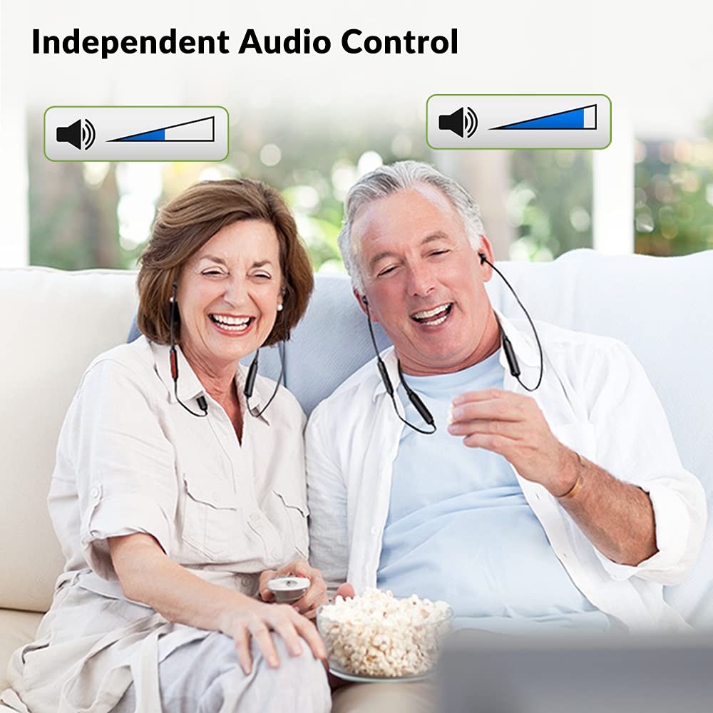 Avantree HT41866 Wireless Bluetooth Earbuds for TV - 20H Neckband Headphones with Optical/RCA/AUX Transmitter, Plug & Play, Zero Latency - Perfect for Late Night TV Watching, Gaming & Private Listening