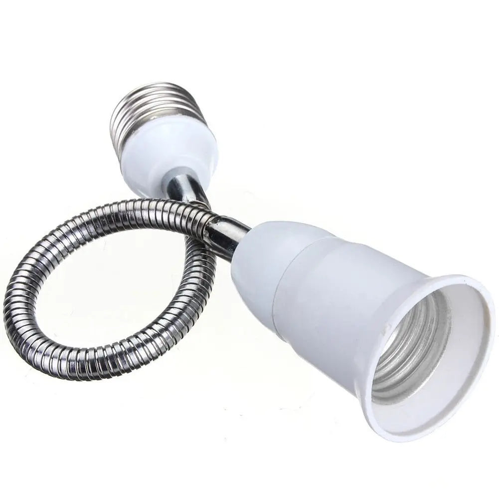 Flexible E27 Light Bulb Extender Adapter - 360° Adjustable Socket Extension for Hard-to-Reach Lamps & Fixtures - Perfect for Home, Office, and Workshop Lighting Solutions
