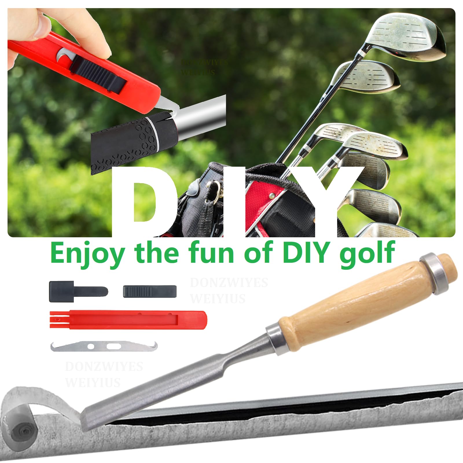 Golf Grip Tape Stripper Tool with Hook Blade - Removes Tape from Graphite & Steel Shafts | Golf Grip Repair Kit | Perfect for Club Maintenance & DIY Golf Repairs