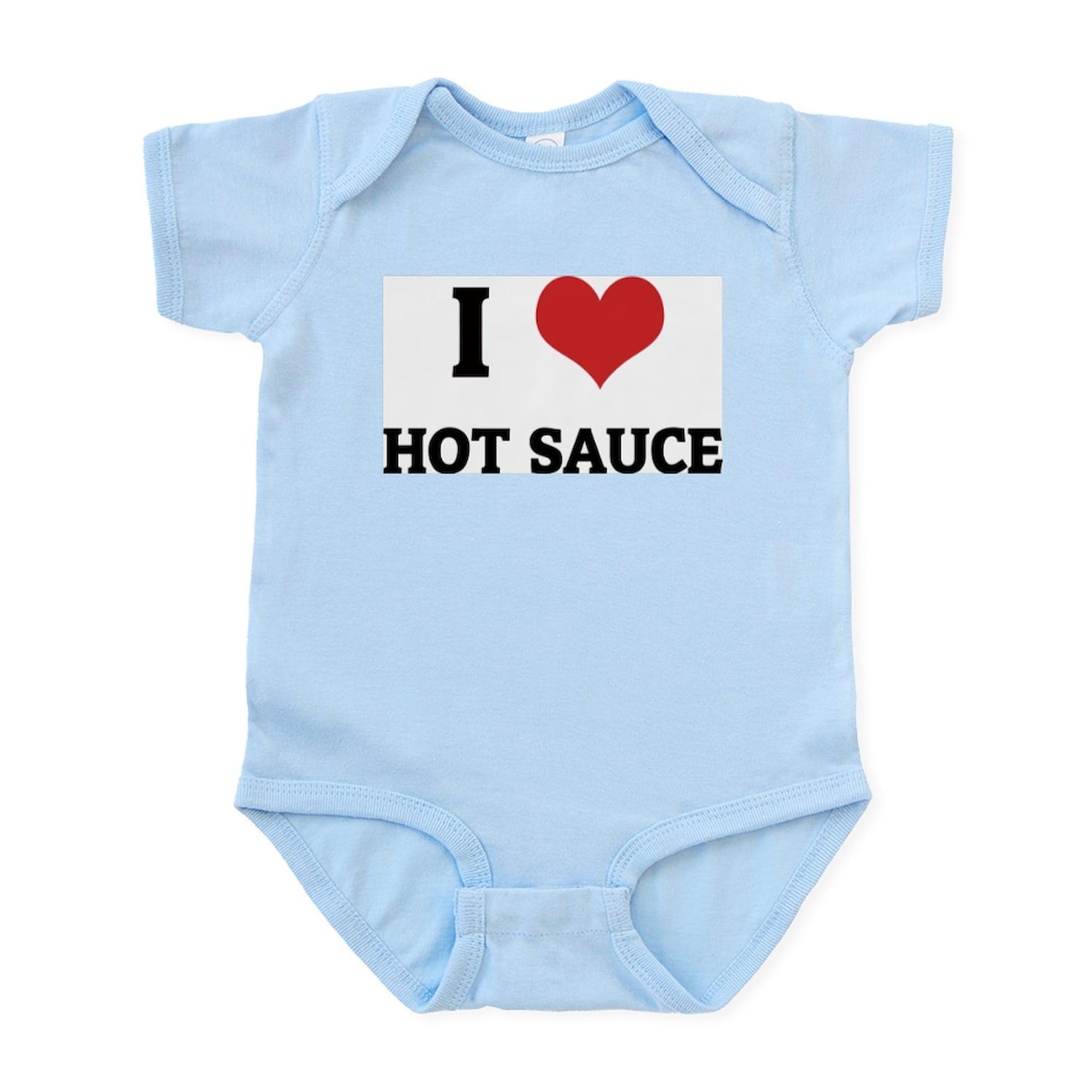 I Love Hot Sauce Infant Creeper - Cute Baby Bodysuit & Romper for Newborns | Perfect for Family Photos, Playtime & Casual Outings