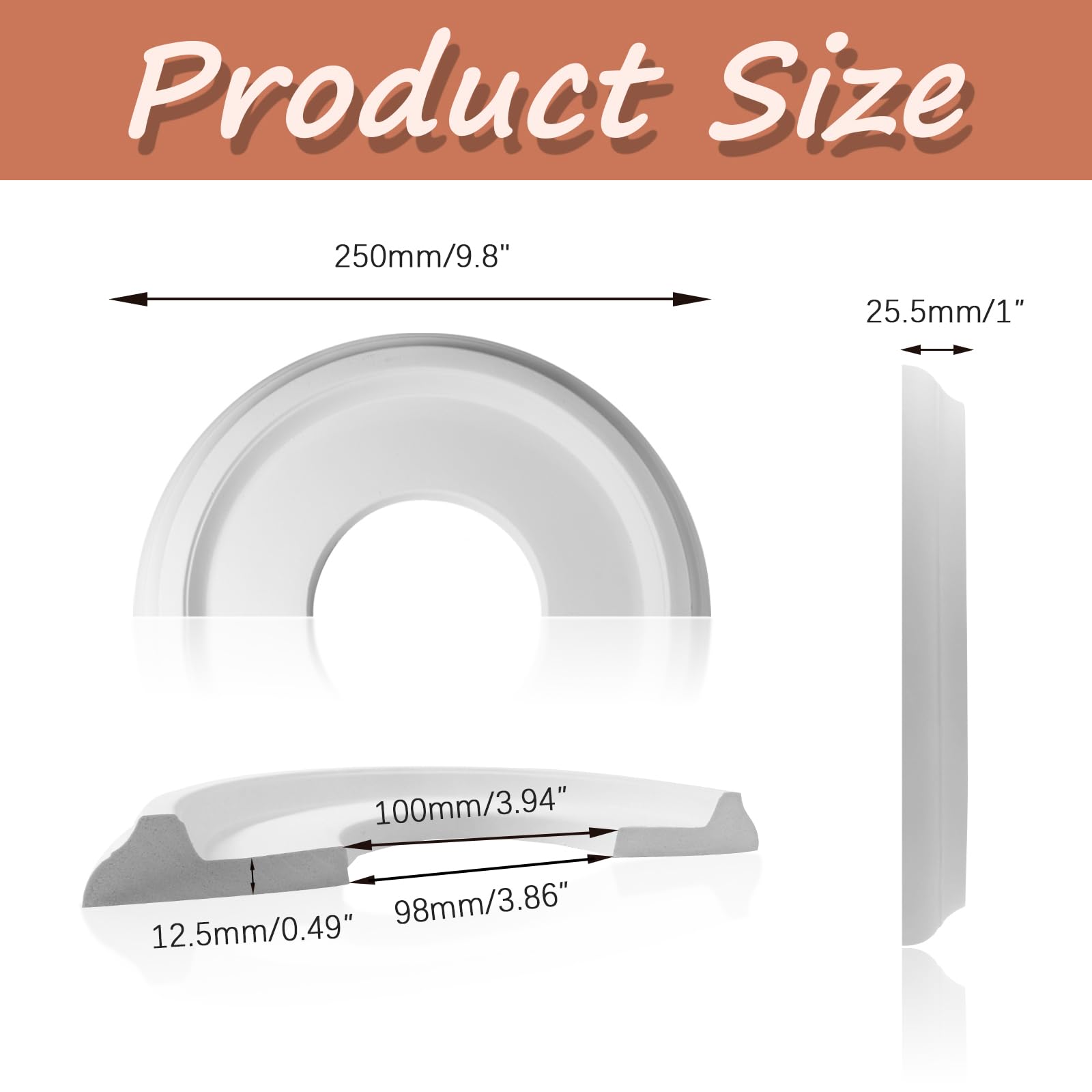 2 Pack White PU Split Ceiling Medallion - 10