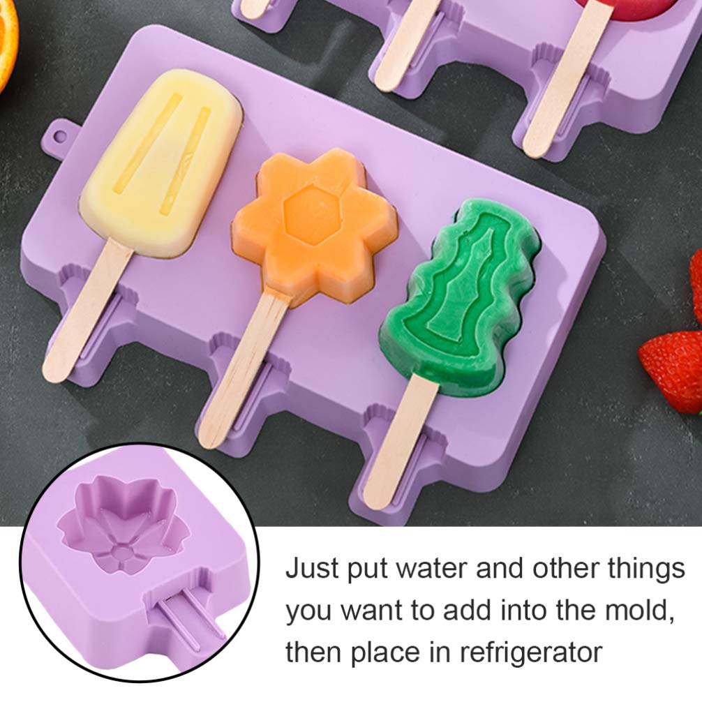 2-Pack DIY Silicone Ice Cream Molds - Reusable Popsicle Makers for Kids, Homemade Ice Lolly & Frozen Treats - BPA-Free, Easy to Use & Clean - Perfect for Summer Parties, Snacks & Family Fun