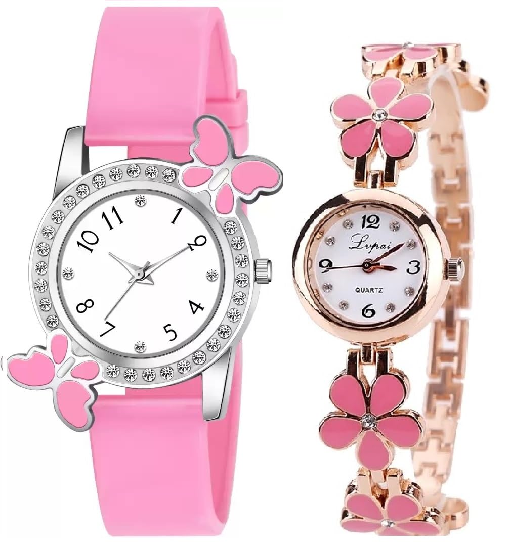 STARWATCH Flower Watch Combo for Kids Girls & Women - Elegant Floral Design Wristwatch (SR-594 AT-594) | Perfect Gift for Birthdays, Holidays & Special Occasions