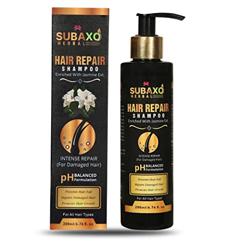 SUBAXO Herbal Hair Repair Shampoo for Damaged Hair - Natural Hair Growth Treatment with Biotin & Keratin (200ml) - Best for Dry, Brittle Hair & Scalp Care at Home